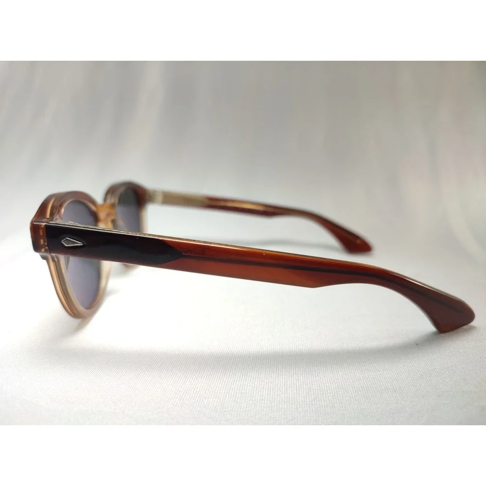 American Optical Times Chestnut Sand 47-21-145 Round Acetate Sunglasses USA